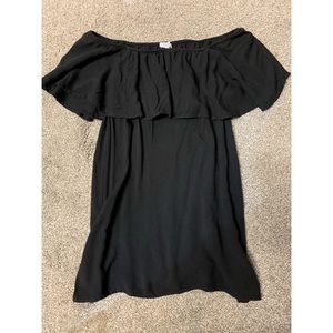 Off Shoulder Black Mini Dress